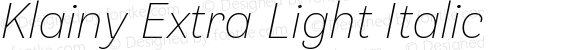 Klainy Extra Light Italic