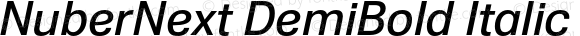 NuberNext DemiBold Italic