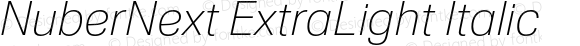 NuberNext ExtraLight Italic