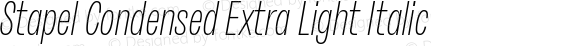 Stapel Condensed Extra Light Italic