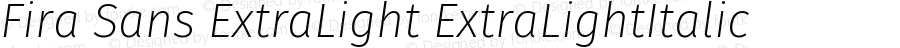 Fira Sans ExtraLight ExtraLightItalic