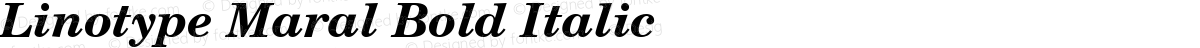 Linotype Maral Bold Italic