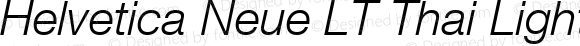 Helvetica Neue LT Thai Light Italic