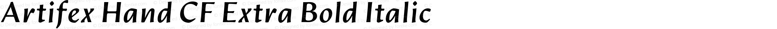 Artifex Hand CF Extra Bold Italic