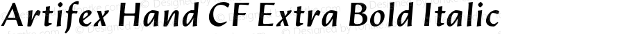 Artifex Hand CF Extra Bold Italic