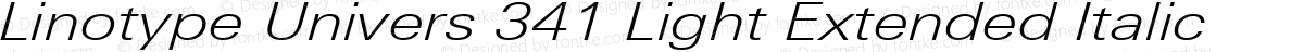 Linotype Univers 341 Light Extended Italic