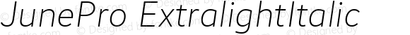 JunePro ExtralightItalic