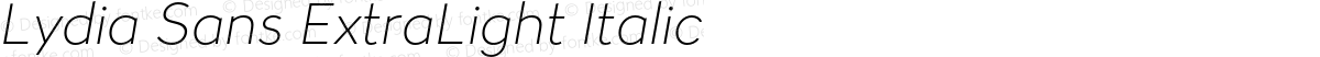 Lydia Sans ExtraLight Italic