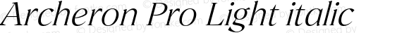 Archeron Pro Light italic