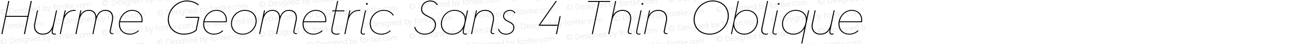 Hurme Geometric Sans 4 Thin Oblique