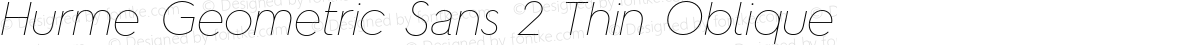 Hurme Geometric Sans 2 Thin Oblique