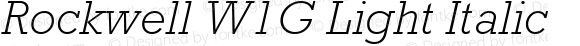 Rockwell W1G Light Italic