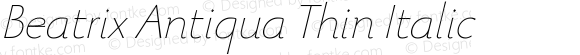 Beatrix Antiqua Thin Italic