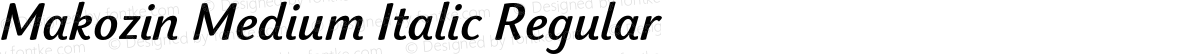 Makozin Medium Italic Regular