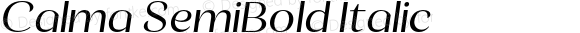 Calma SemiBold Italic