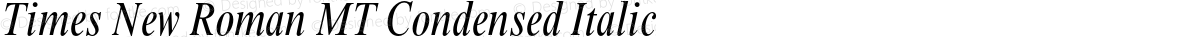 Times New Roman MT Condensed Italic