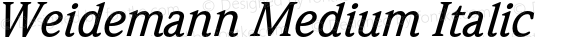 Weidemann Medium Italic