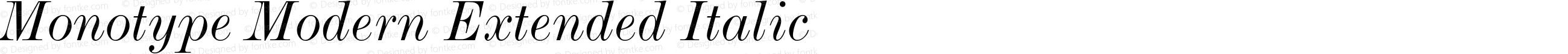 Monotype Modern Extended Italic