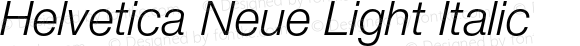 Helvetica Neue Light Italic