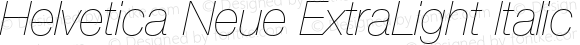 Helvetica Neue ExtraLight Italic