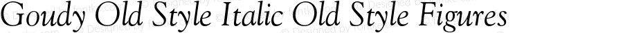 Goudy Old Style Italic Old Style Figures