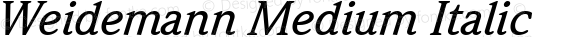 Weidemann Medium Italic