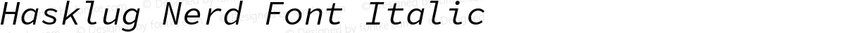 Hasklug Nerd Font Italic