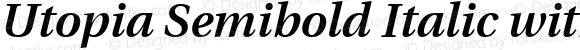 Utopia Semibold Italic with Oldstyle Figures