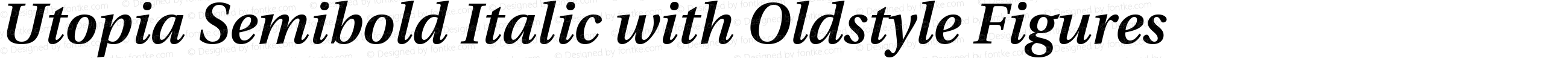 Utopia Semibold Italic with Oldstyle Figures