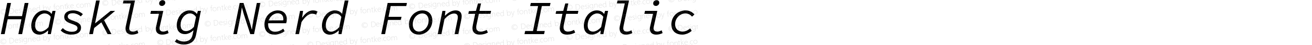 Hasklig Nerd Font Italic