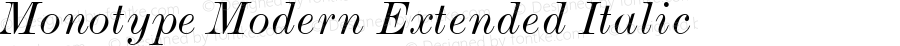 Monotype Modern Extended Italic