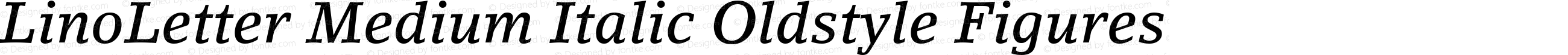 LinoLetter Medium Italic Oldstyle Figures