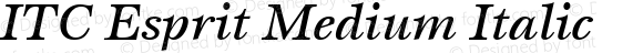 ITC Esprit Medium Italic