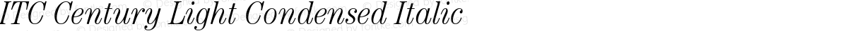 ITC Century Light Condensed Italic