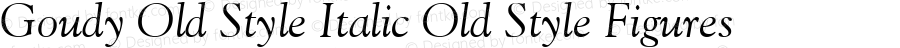 Goudy Old Style Italic Old Style Figures