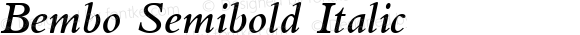 Bembo Semibold Italic