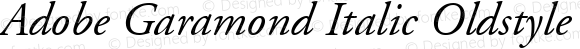 Adobe Garamond Italic Oldstyle Figures