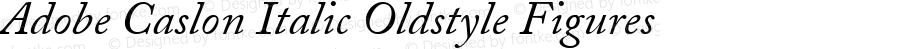 Adobe Caslon Italic Oldstyle Figures