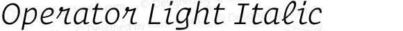 Operator Light Italic