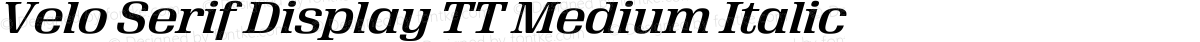 Velo Serif Display TT Medium Italic