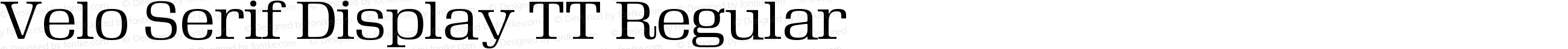 Velo Serif Display TT Regular Regular