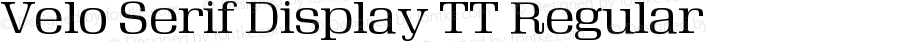 Velo Serif Display TT Regular Regular