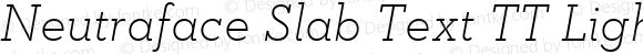 Neutraface Slab Text TT Light Italic