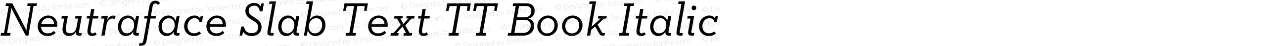 Neutraface Slab Text TT Book Italic