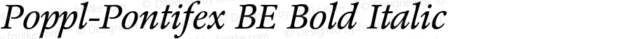 Poppl-Pontifex BE Bold Italic