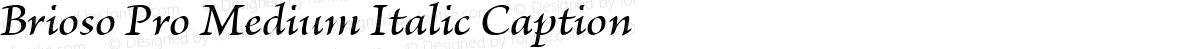 Brioso Pro Medium Italic Caption