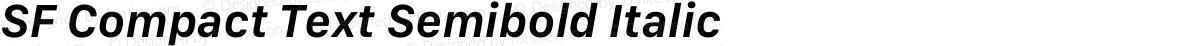 SF Compact Text Semibold Italic