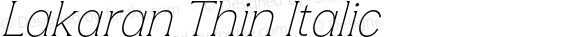 Lakaran Thin Italic