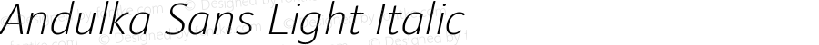 Andulka Sans Light Italic Version 1.000 2021 | web-ttf