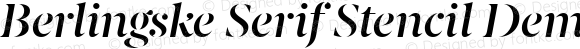 Berlingske Serif Stencil DemiBold Italic